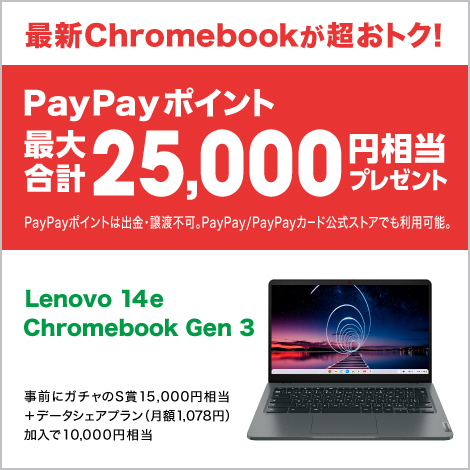 Lenovo 14e Chromebook Gen 3購入特典