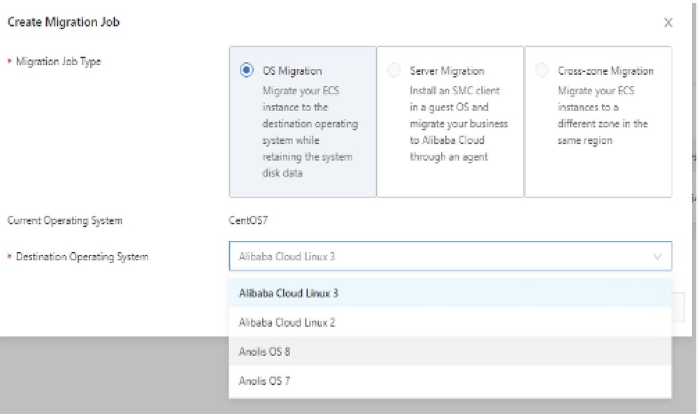 Centos 7 alibaba cloud linux 3 