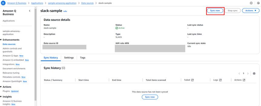 [ Sync now ]を押下