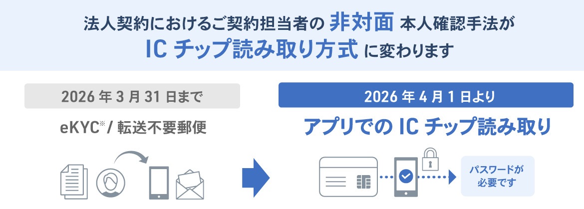 お知らせ　本人確認手法の変更について