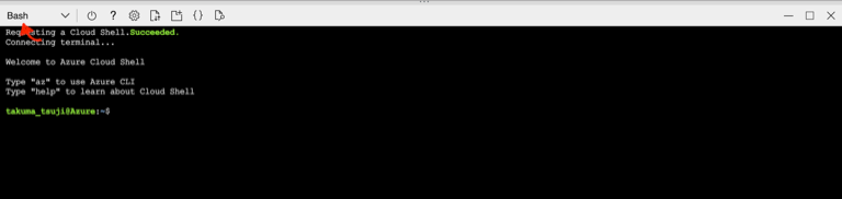 CloudShellのプロンプト画面