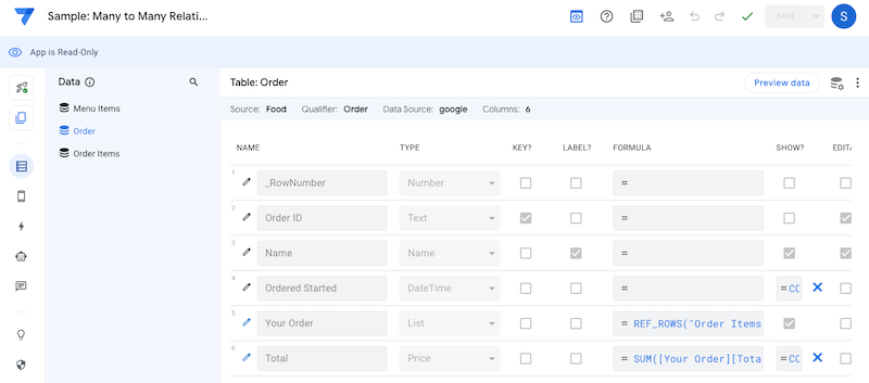 AppSheetアプリ開発_Orderシート