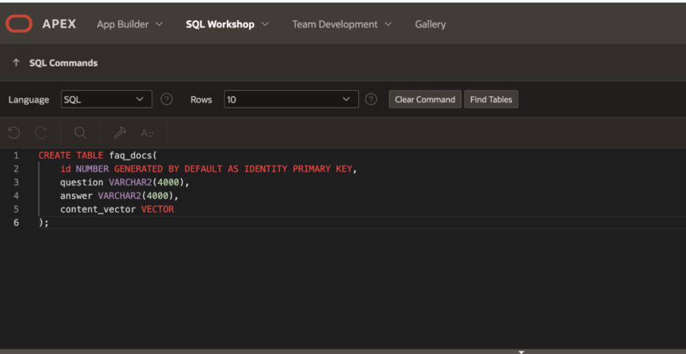 テーブル作成時のSQL例