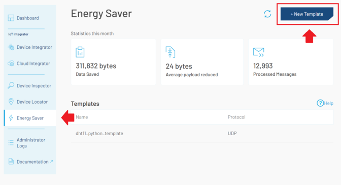 1NCE OS EnergySaverの設定画面