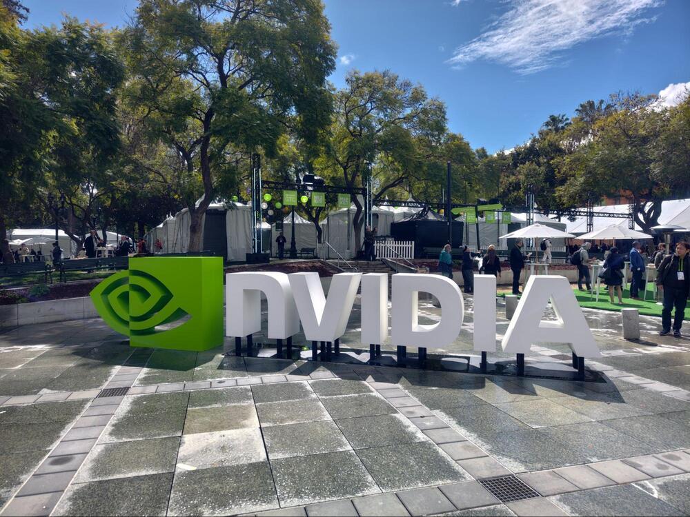 GTCパーク内には大きなNVIDIAのモニュメントがありました。