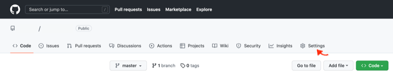 GitHubリポジトリの設定ボタン