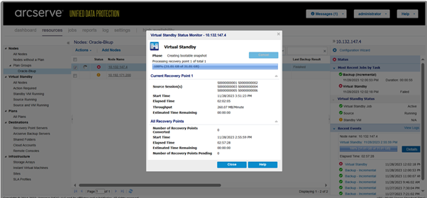 arc 仮想スタンバイ完了