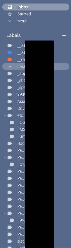 Gmailのラベル表示
