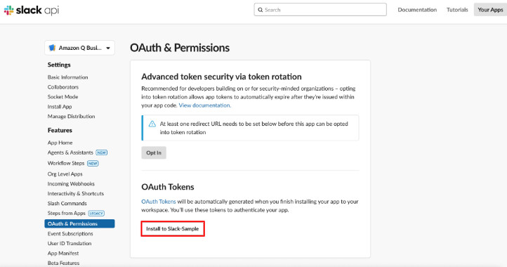 [ Install to {ワークスペース名} ]を押下