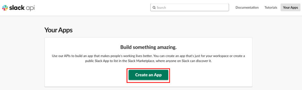 [ Create an App ]を押下
