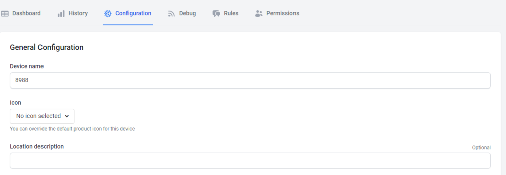 Datacakeの設定画面