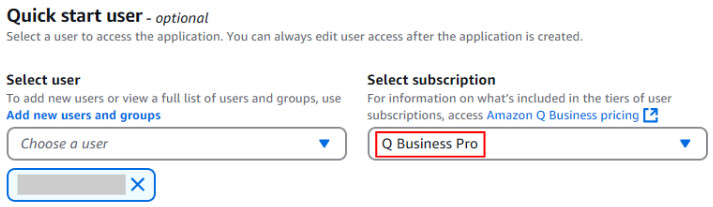 [ Quick start user ]でユーザーを設定