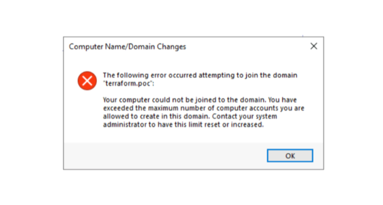 ドメイン参加時のエラーログ