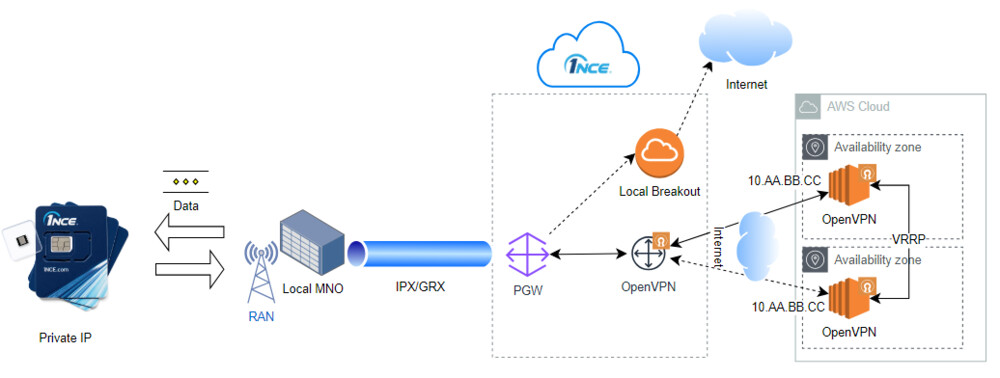 1NCE OpenVPN VRRP