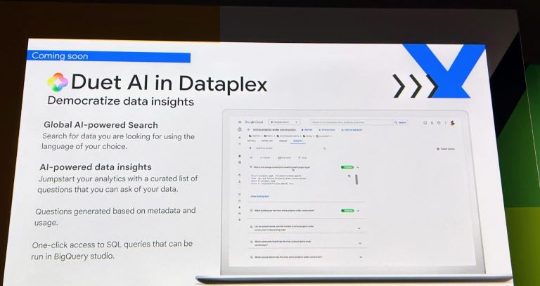Duet AI in Dataplexについてのアナウンス(筆者撮影)