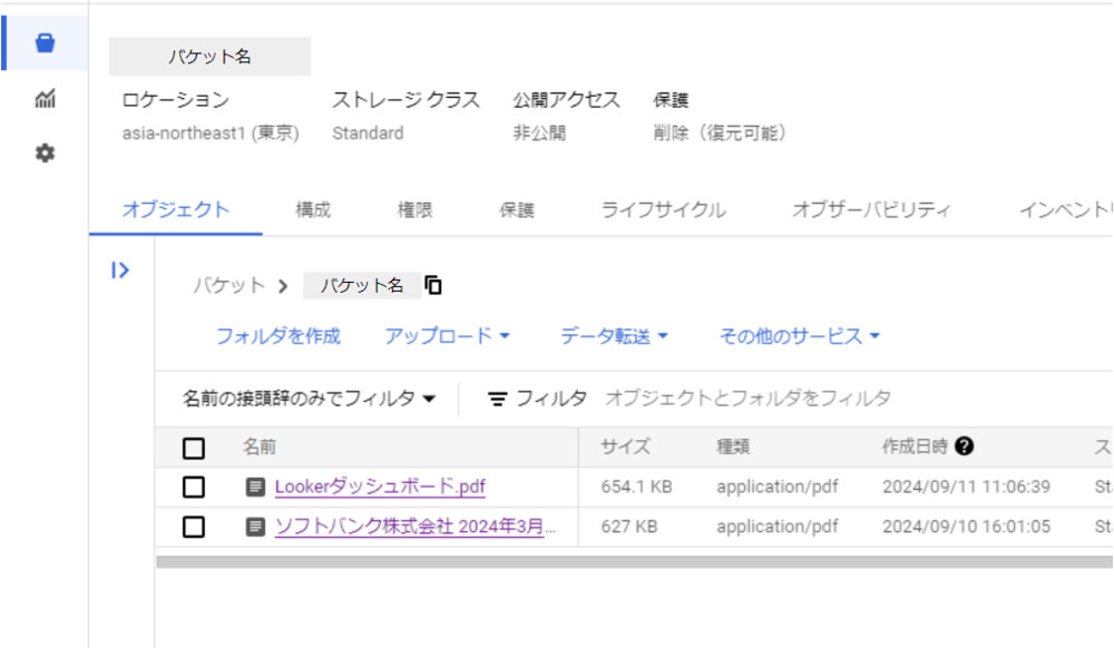 バケットの作成