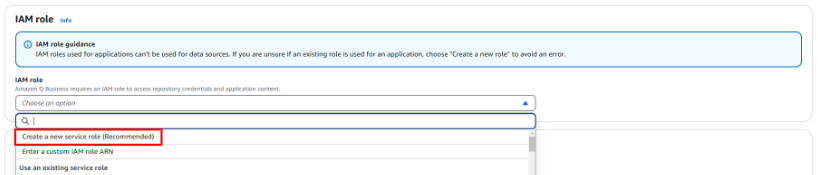[ Create a new service role(Recomended) ]を選択