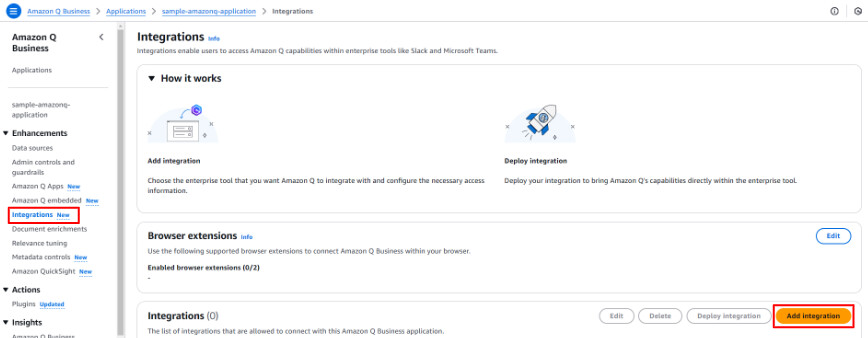 [ Integrations ] > [ Add Integration ]を選択