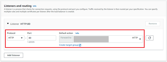 AWS ALB構築手順⑤Listener and routing の設定（ロードバランサー作成）