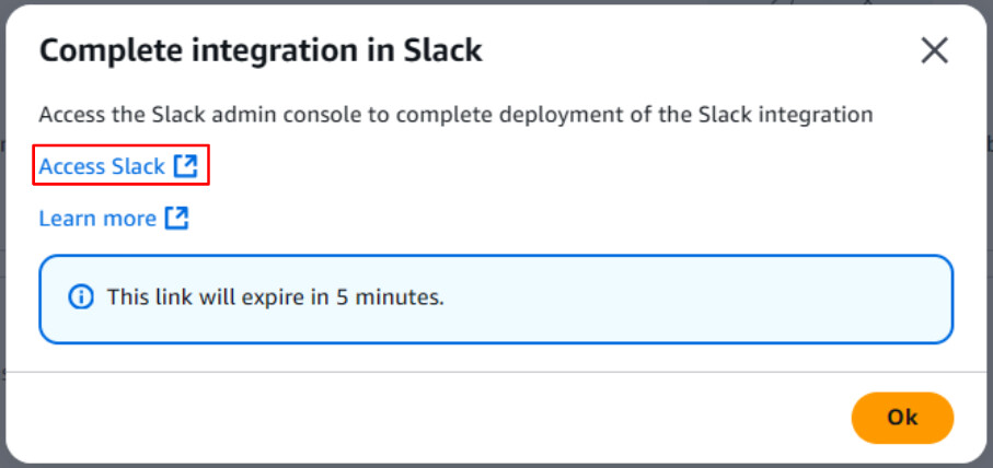 [ Access Slack ]を押下