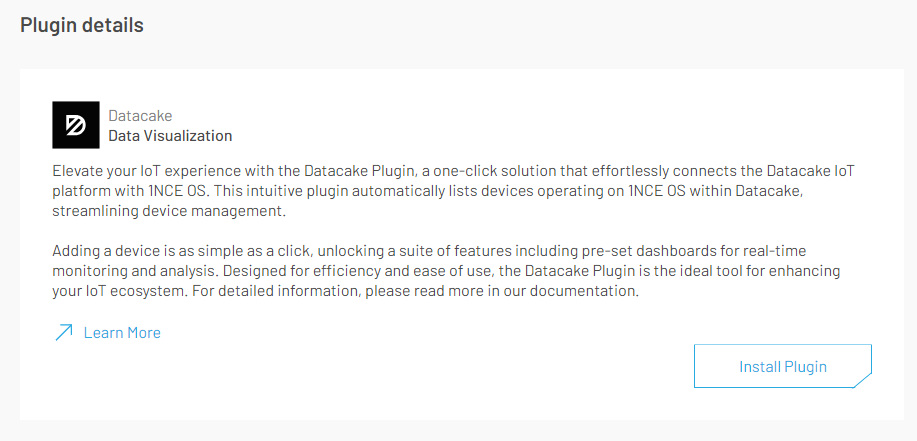 1NCE Pluginの設定画面