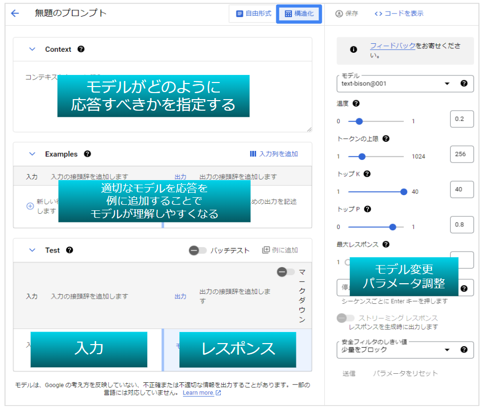 Generative AI Studio を試してみた（PaLM 2 - テキスト編)_テキスト分析・分類