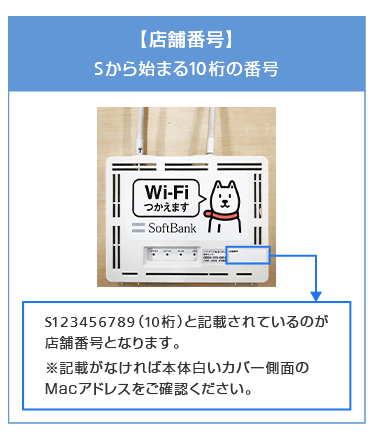 店舗番号はSから始まる10桁の番号です