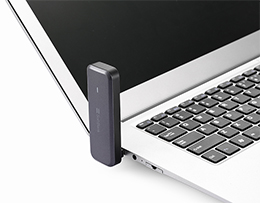USB型端末で、持ち運びに便利なコンパクトタイプ