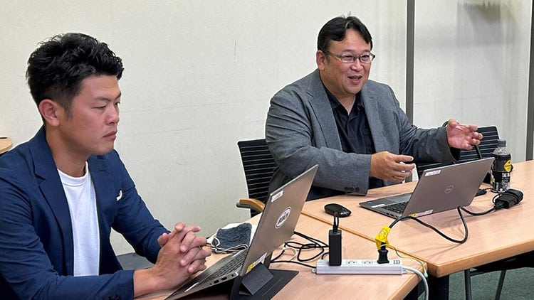 インタビューに応える毛利氏（左）、後藤氏（右）