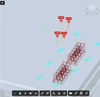 KOLC+の画面上に表示された構造物の位置情報イメージ