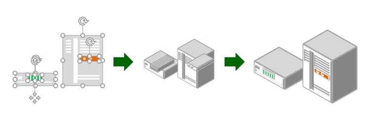 PowerPoint でIT機器の立体的なアイコンを作る