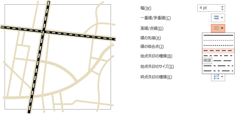 地下鉄の線路を描く