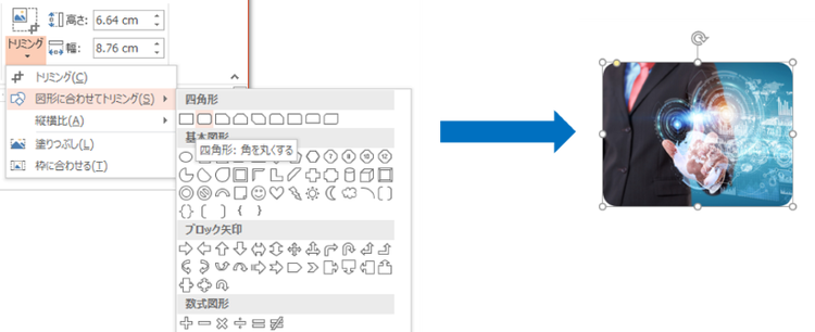 長方形以外のトリミング