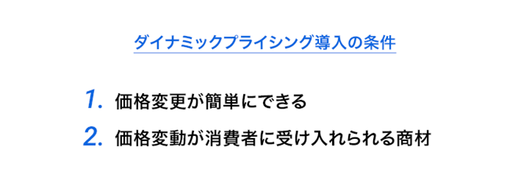 ダイナミックプライシング導入の条件
