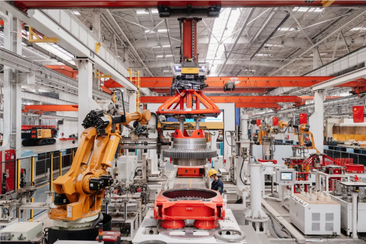 三一重工北京工場内部の様子