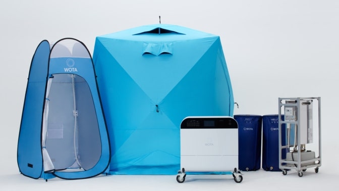 持続可能な水インフラ ポータブル水再生プラント「WOTA BOX」とポータブル手洗いスタンド「WOSH」のご紹介