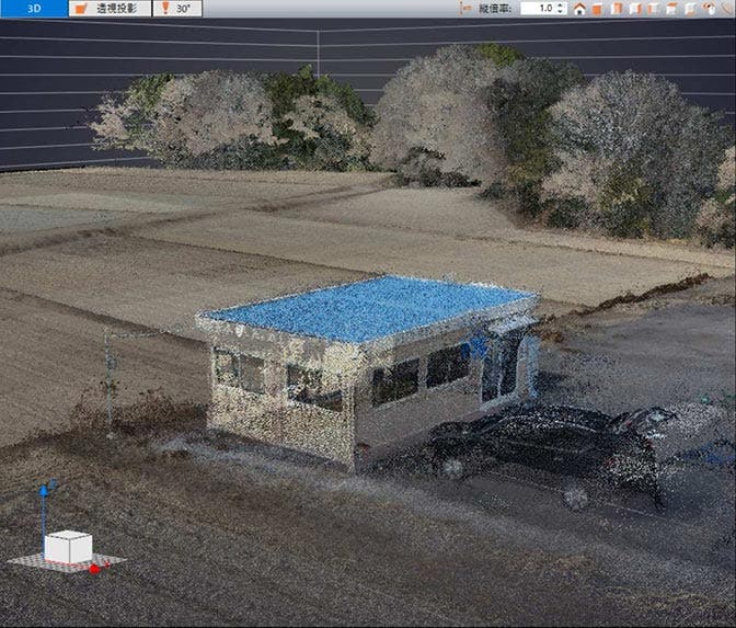 両者の点群を全く位置合わせなしに重ねたら、ピッタリと合った