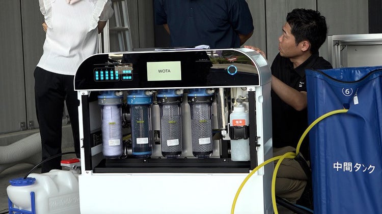 「WOTA BOX」の水循環の仕組みの説明