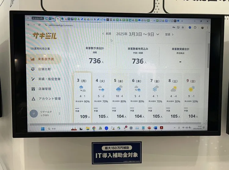 サキミルのデモ画面