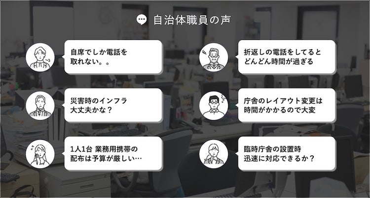 固定電話における自治体職員の声