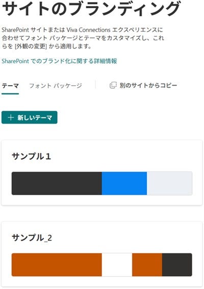 新しいテーマを作成