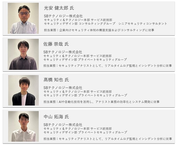 今回参加したメンバー 光安氏、佐藤氏、髙橋氏、中山氏