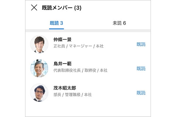 ラインワークスは既読表示で情報共有の状況が一目でわかる