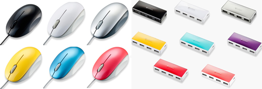 “多層美色”の有線マウス／USBハブ