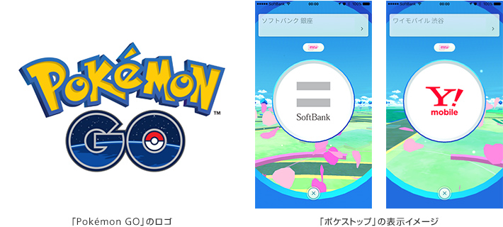 『Pokémon GO』のロゴ／「ポケストップ」の表示イメージ