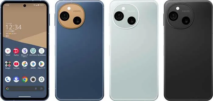 AQUOS sense10（シャープ製）（左から）デニムネイビー、ペールミント、フルブラック