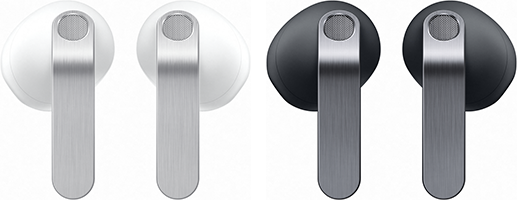 Samsung Galaxy Buds4（左から）ホワイト／ブラック