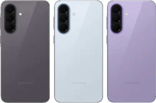 Samsung Galaxy A57 5G（左から）オーサムグレー、オーサムアイシーブルー、オーサムライラック
