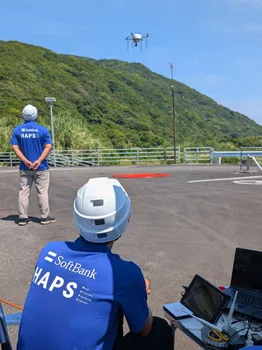 ドローンとの通信試験の様子