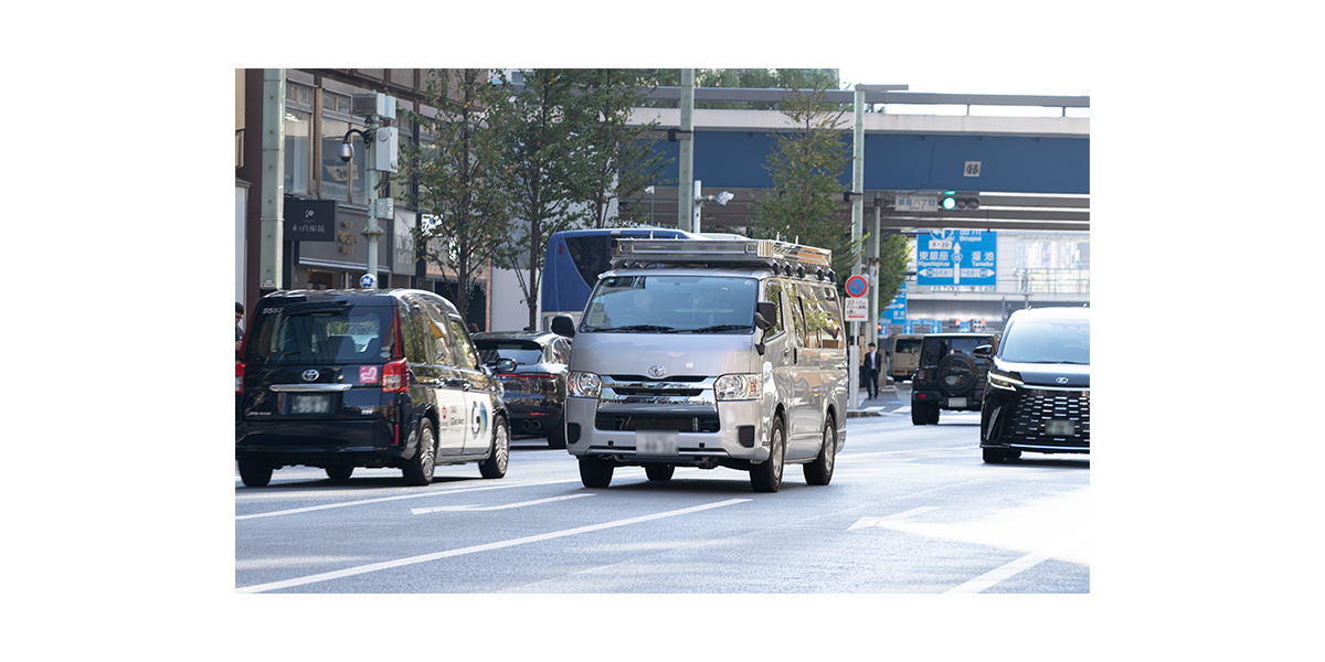 実験の様子（測定車で測定している様子）